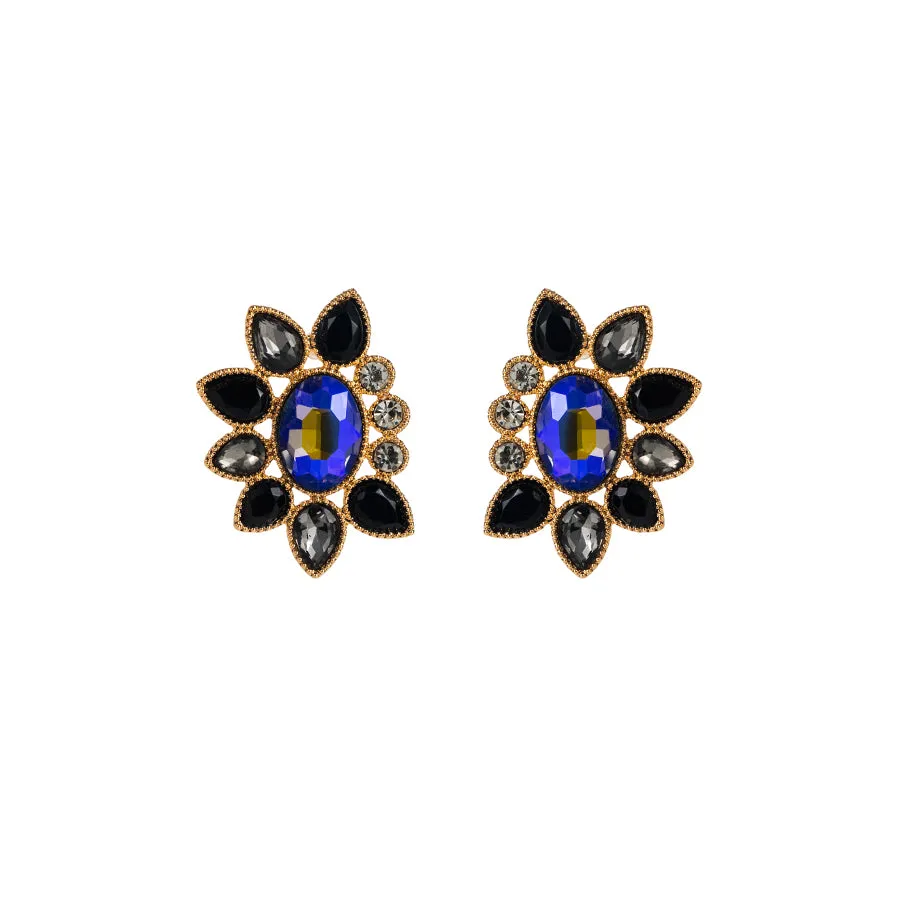 1 Pair Elegant Glam Water Droplets Flower Plating Inlay Alloy Rhinestones Gold Plated Silver Plated Ear Studs