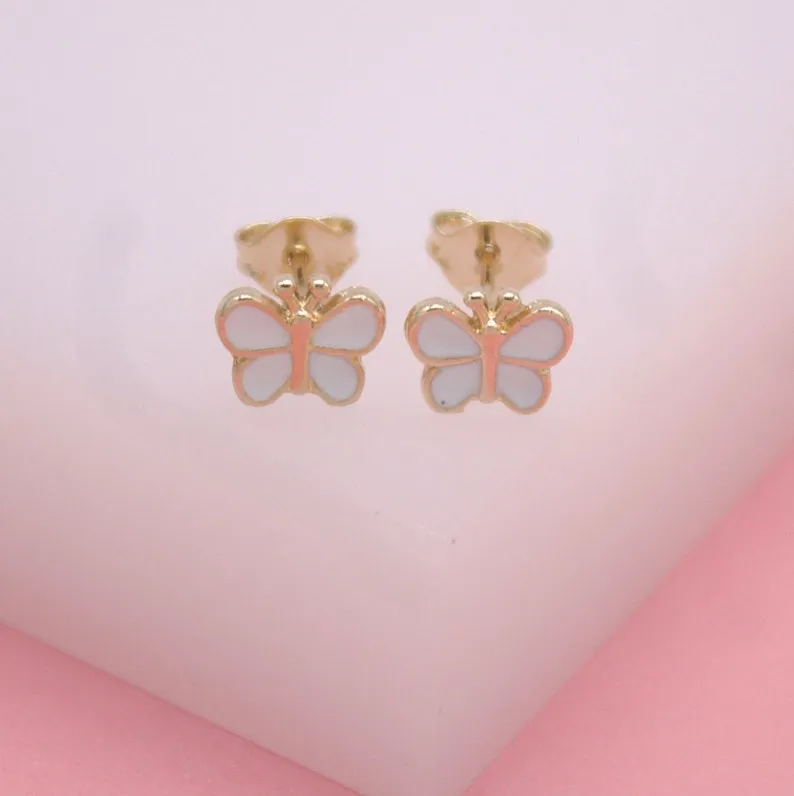 18k Gold Filled Colorful Butterfly Earrings