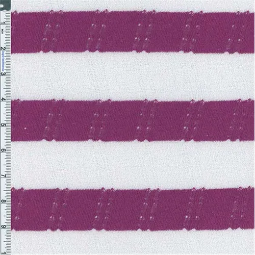 2 1/8 YD PC-Fuchsia/White Stripe Hatchi Sweater Knit Fabric