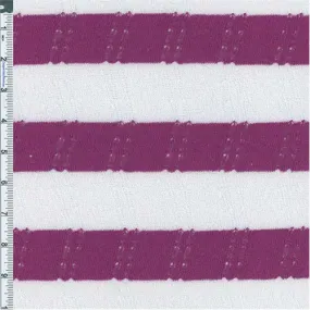 2 1/8 YD PC-Fuchsia/White Stripe Hatchi Sweater Knit Fabric