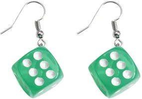 3D Dice Dangle Earrings Colorful Resin Dice Earrings Funny Geometric 3D Punk Dice Earrings for Women Girls Jewelry