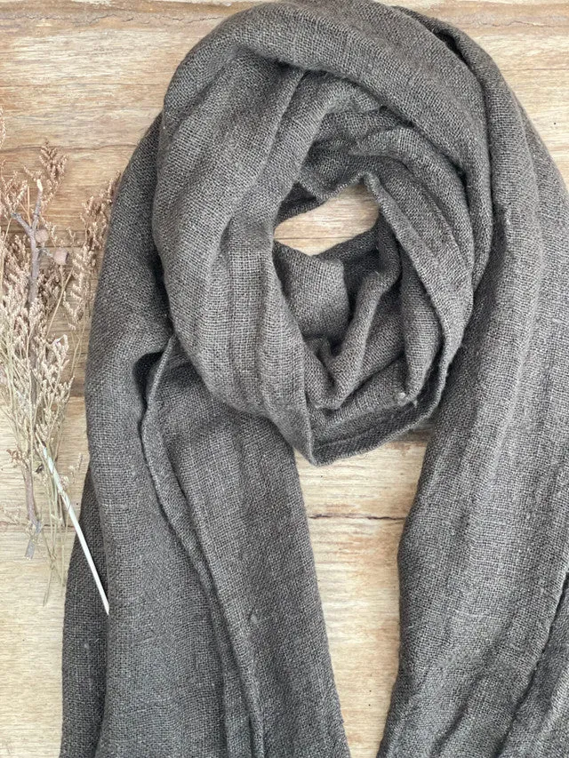 Angaston Handloomed Linen Scarf/Runner | Charcoal