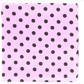 Black and Pink Polka Dot Silk Wild Rag