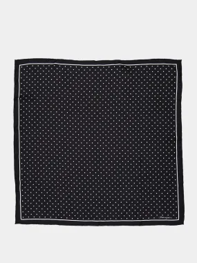 Black Silk Polka-Dot Scarf