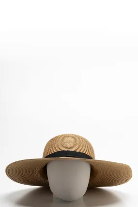 Black Trim Wide Brim Sunhat Natural