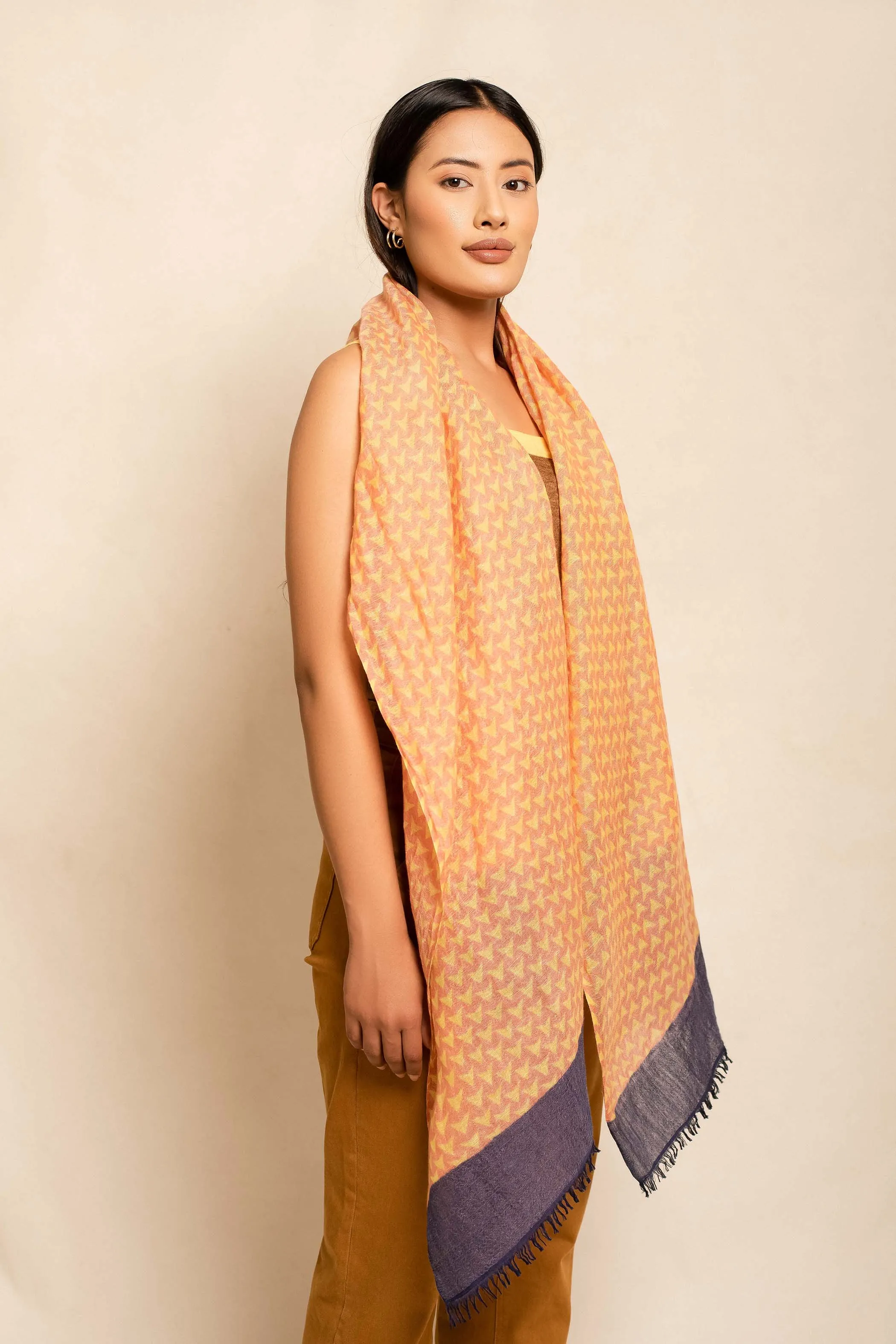 Block Printed Tile | Linen Scarf