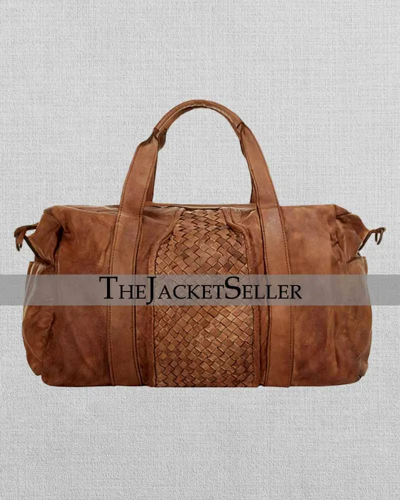 BROWN LEATHER STYLISH DUFFEL BAG