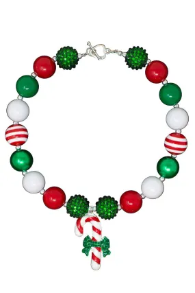 Candy Cane Bubblegum Necklace