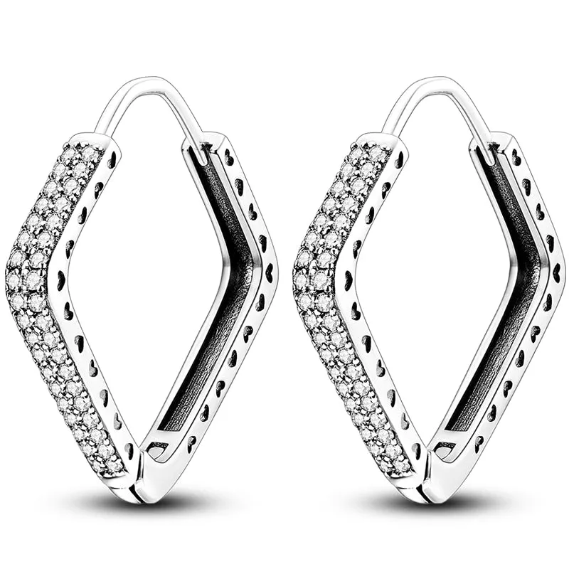 Classic  Earrings 925 Sterling Silver Colorful CZ Hoop Earrings for Women Birthday Party Wedding Engagemen Gift Jewelry