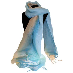 Classic Linen Scarf - Aqua Combo