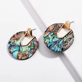 Colorful Circle Resin Dangle Earrings