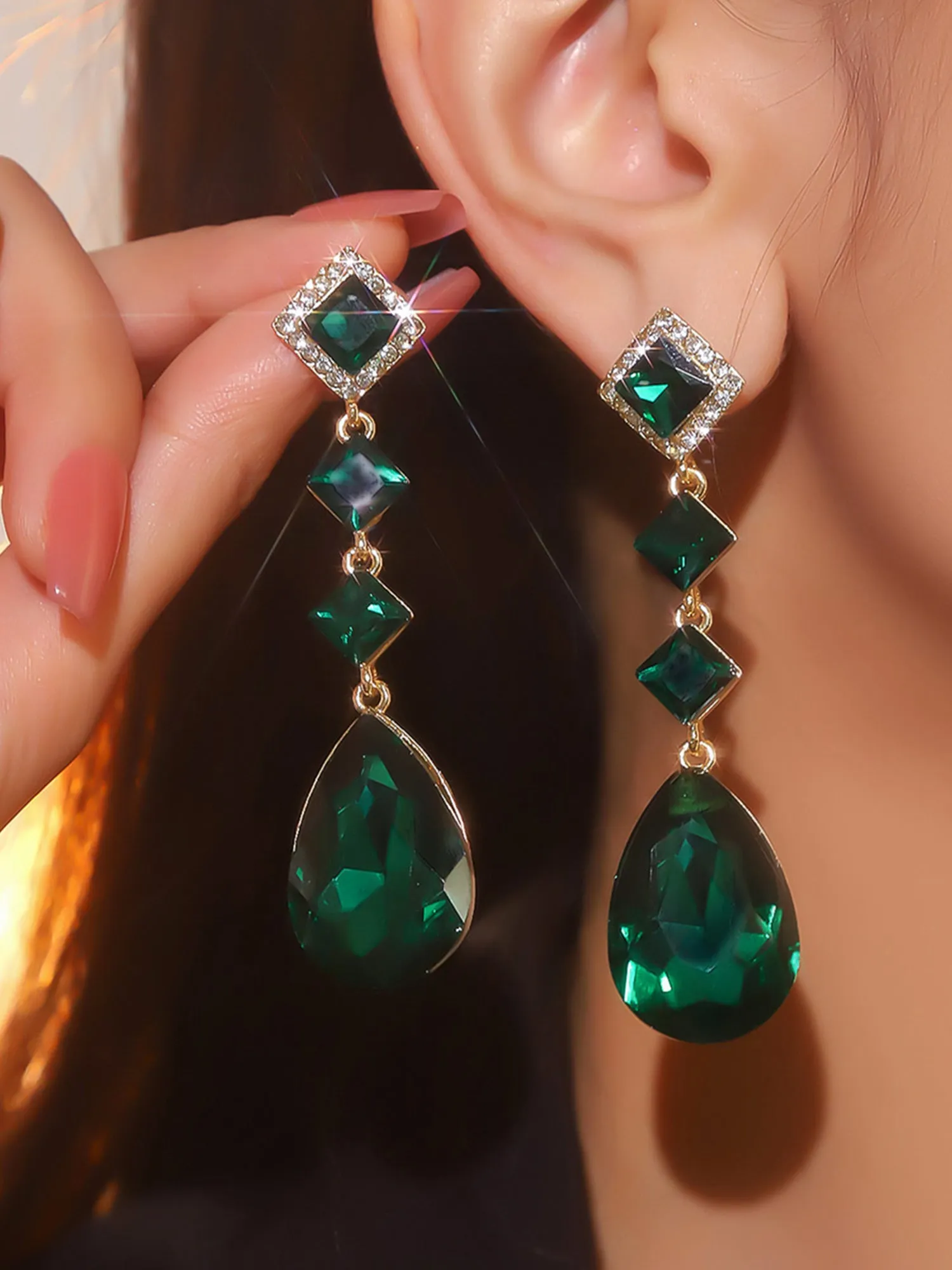 Colorful Crystal Rhinestone Earrings