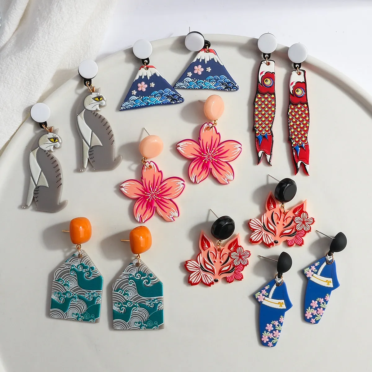 Colorful Japanese Earrings