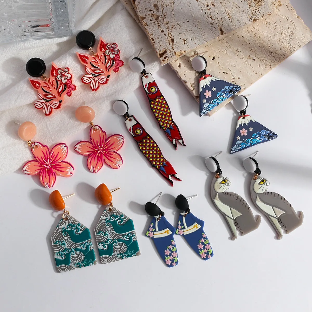 Colorful Japanese Earrings