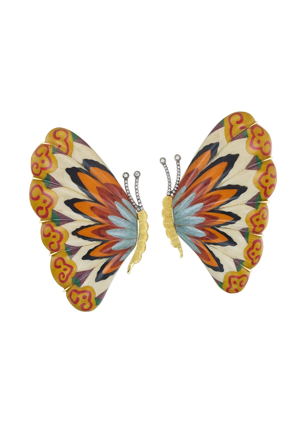 Colorful Marquetry Butterfly Earrings