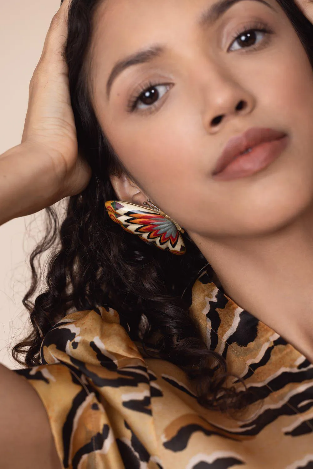 Colorful Marquetry Butterfly Earrings