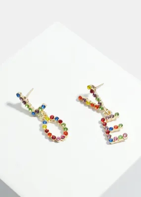 Colorful "LOVE" Dangle Earrings