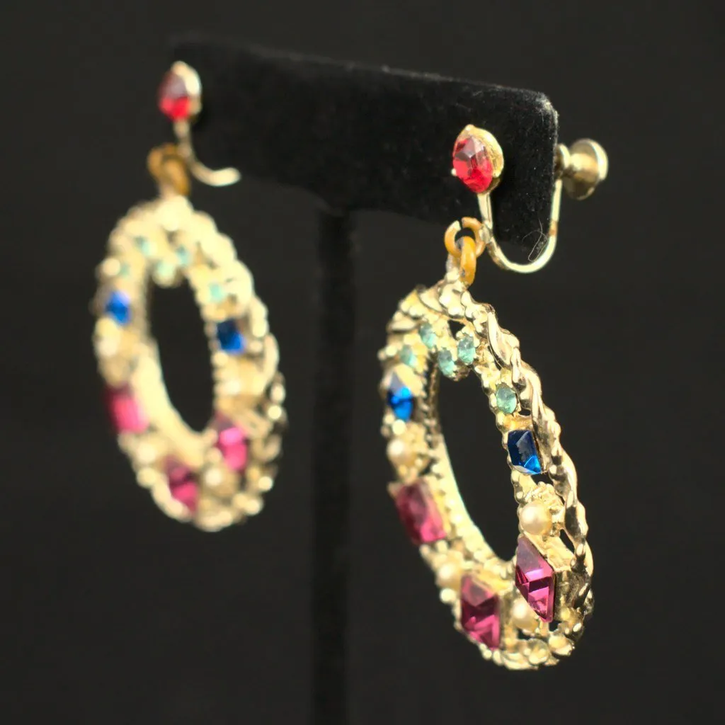 Colorful Rhinestone Earrings