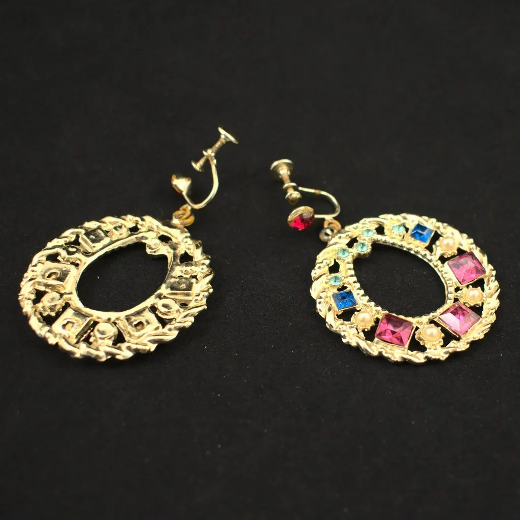 Colorful Rhinestone Earrings