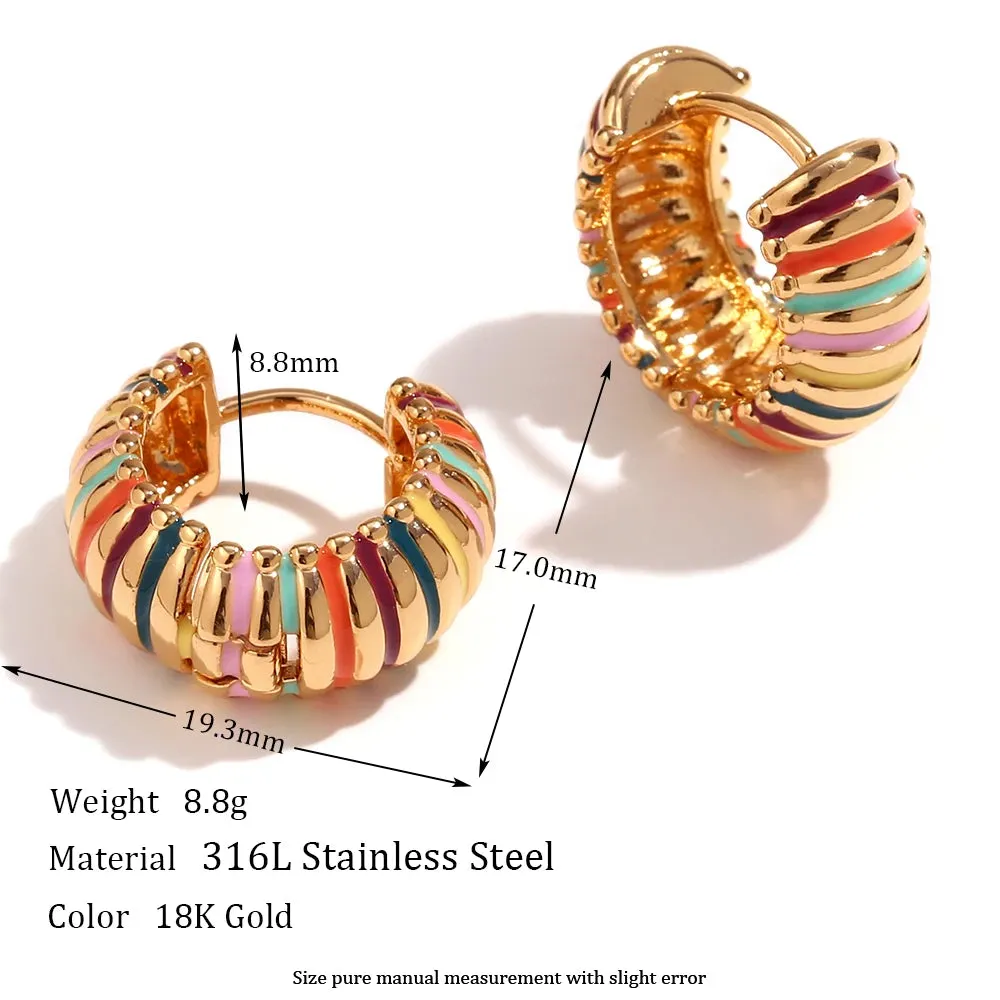 Colorful Round Hoop Earrings