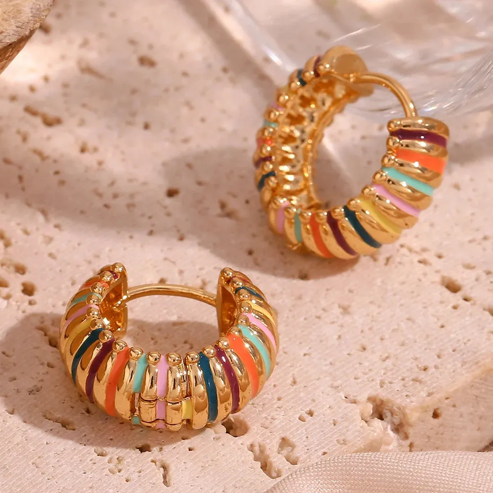 Colorful Round Hoop Earrings