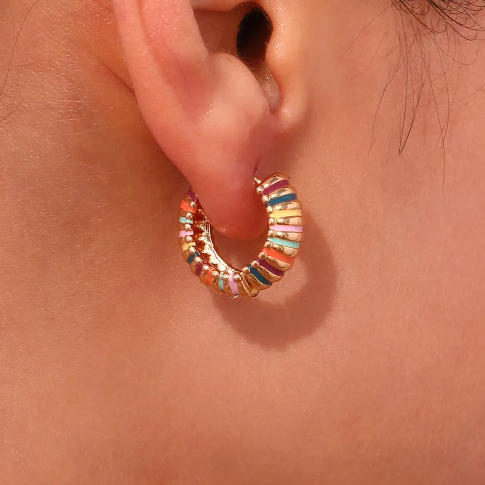 Colorful Round Hoop Earrings