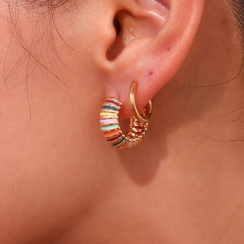 Colorful Round Hoop Earrings