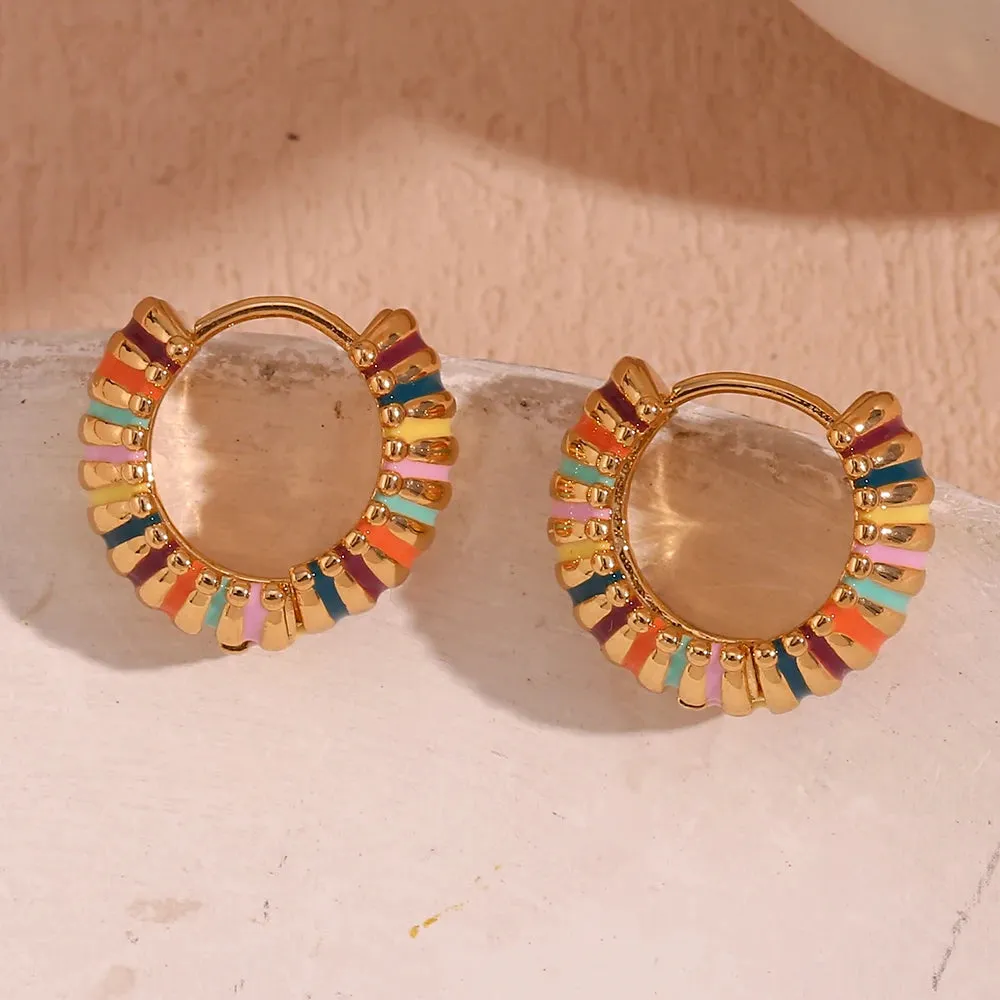 Colorful Round Hoop Earrings