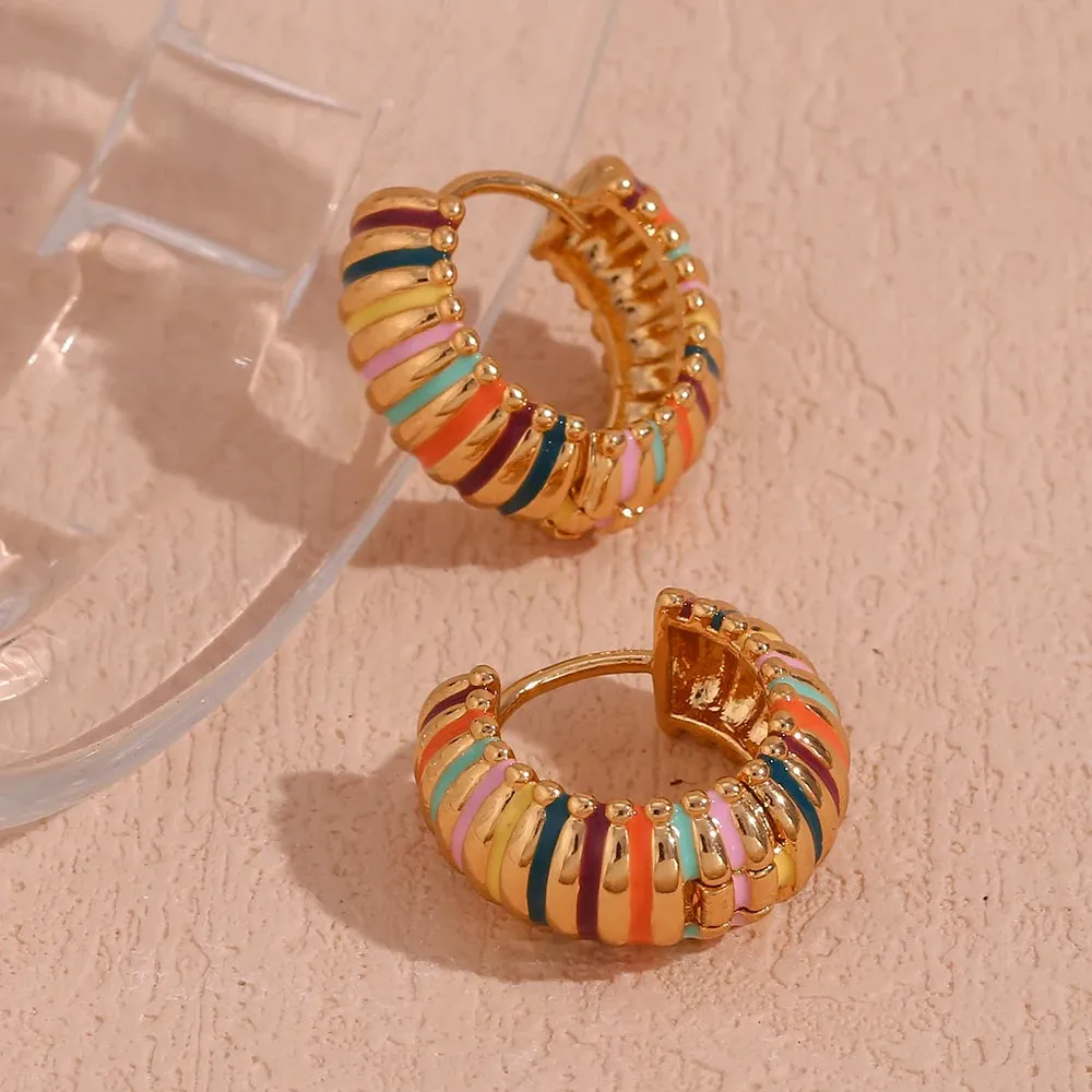 Colorful Round Hoop Earrings