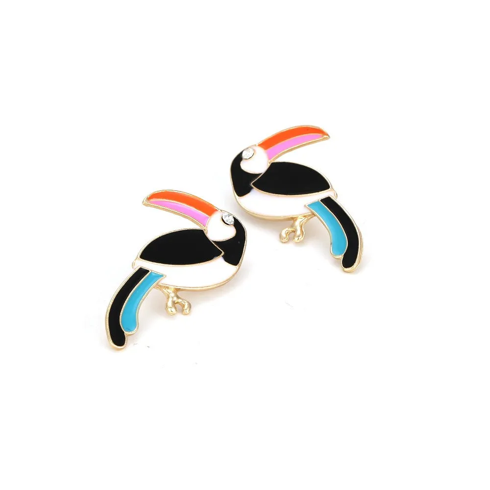 Colorful Toucan Stud Earrings