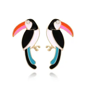 Colorful Toucan Stud Earrings