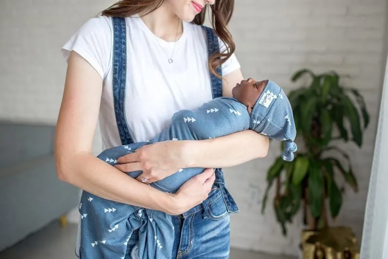 Copper Pearl Newborn Top Knot Hat