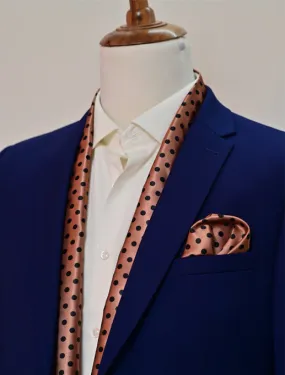 Coral Sands Polka Dot Silk Scarf & Pocket Square Set