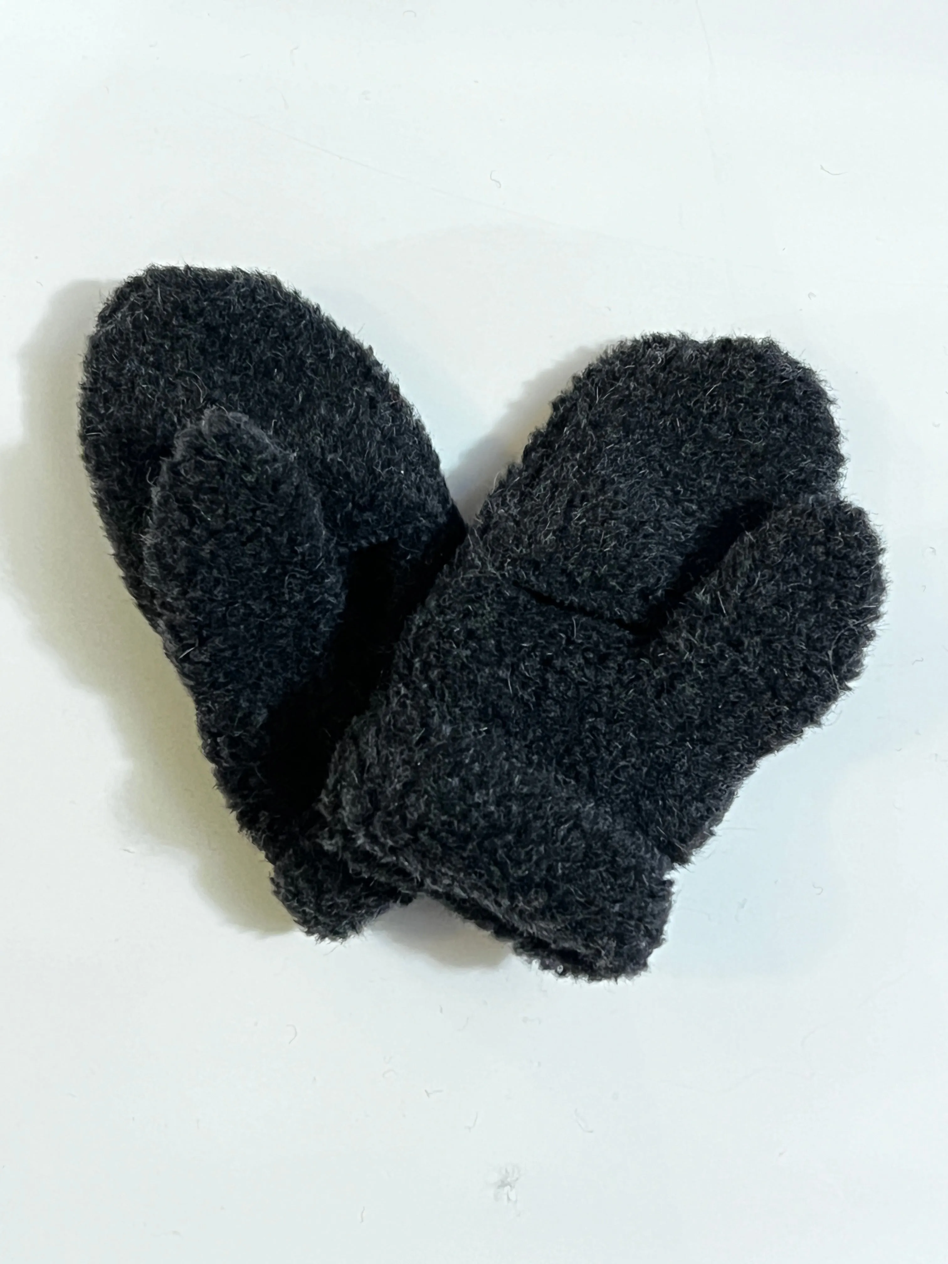 Cozy Wool Hooded Mittens - Black