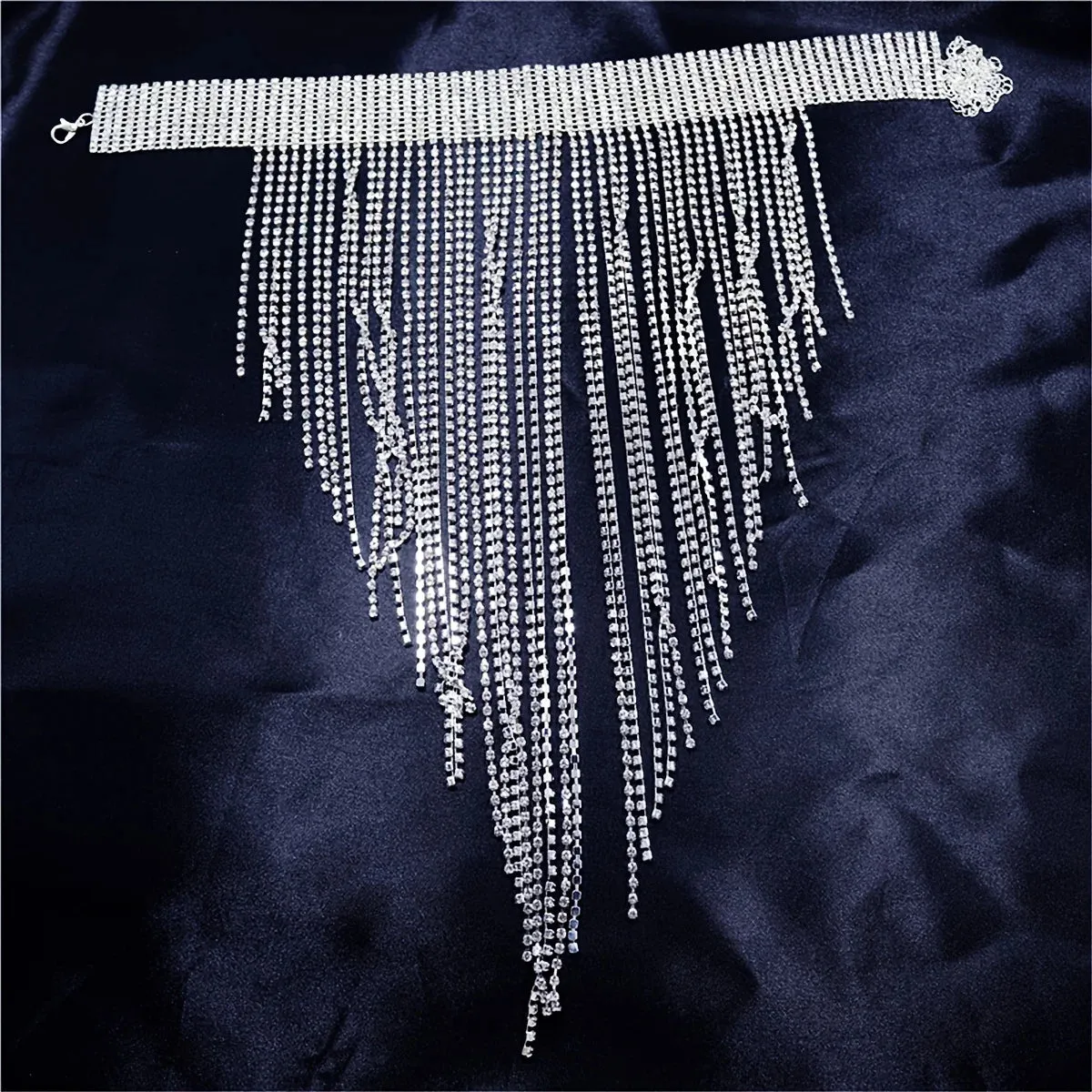 Crystal Tassel Choker Necklace