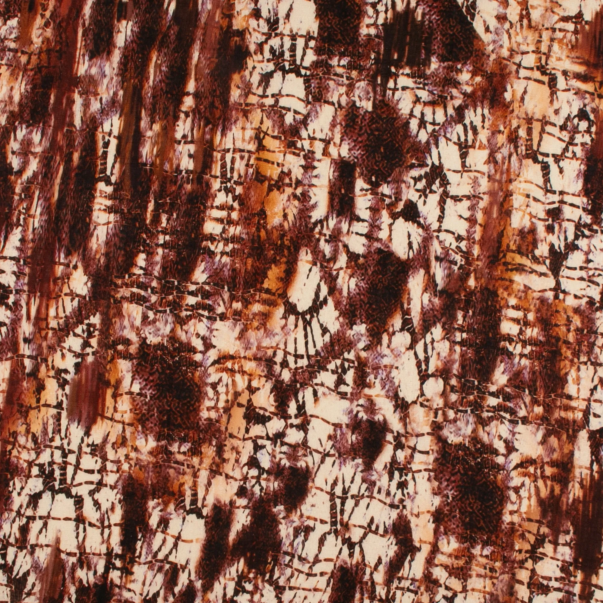 Digital Printed Linen Look - SALMA - Brown