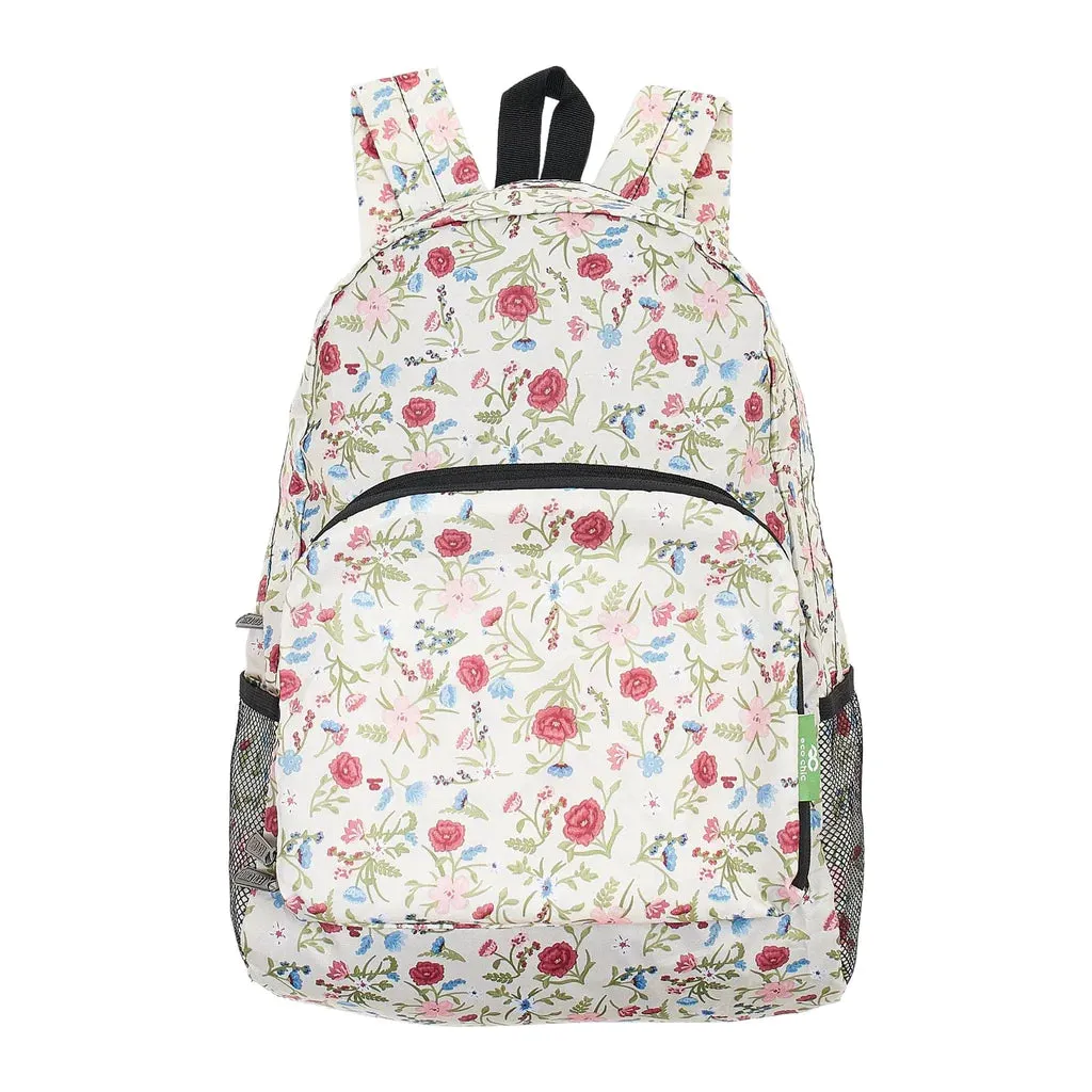 Eco Chic Beige Floral Backpack