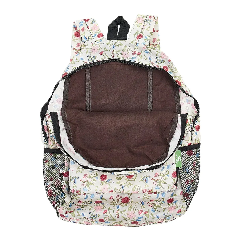 Eco Chic Beige Floral Backpack