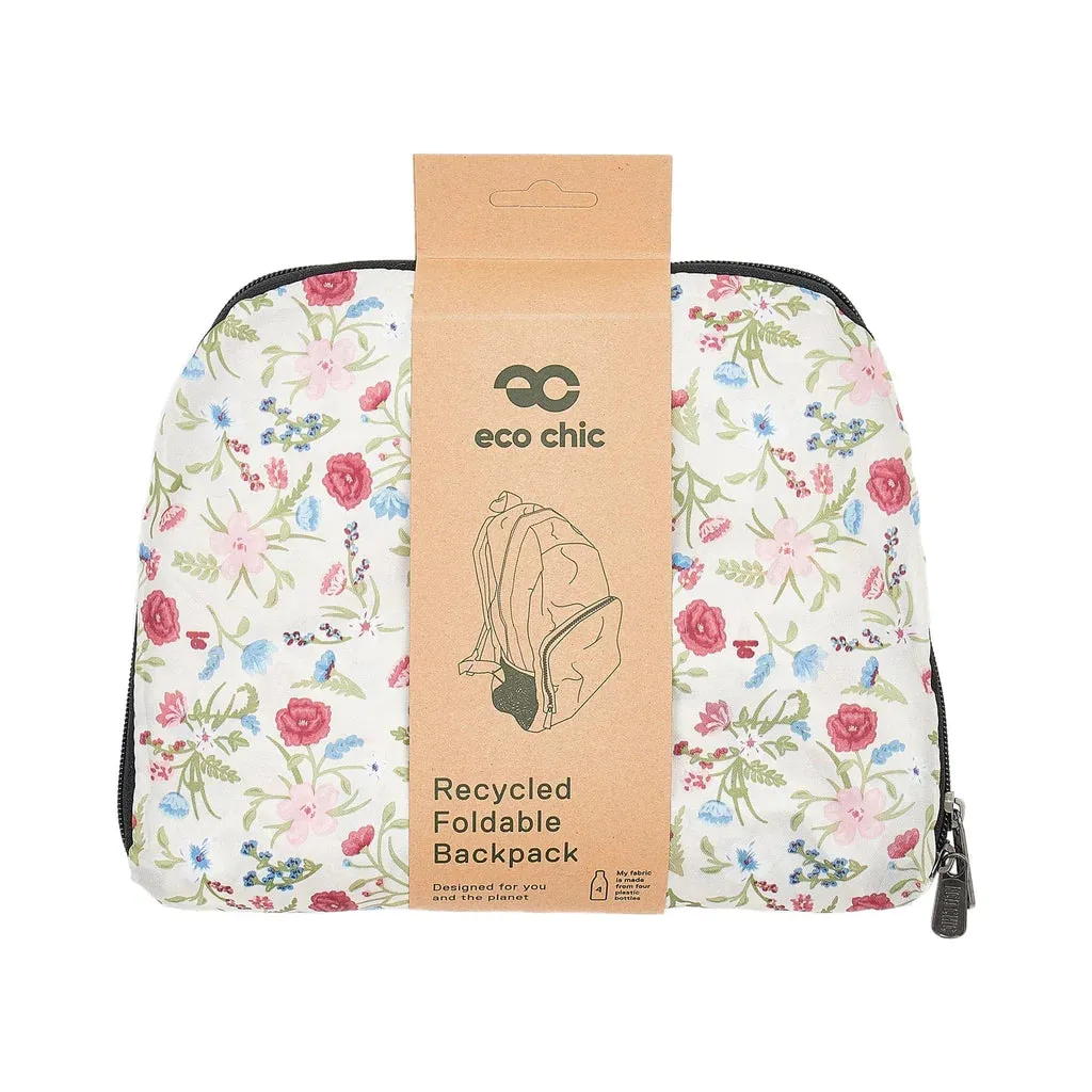 Eco Chic Beige Floral Backpack