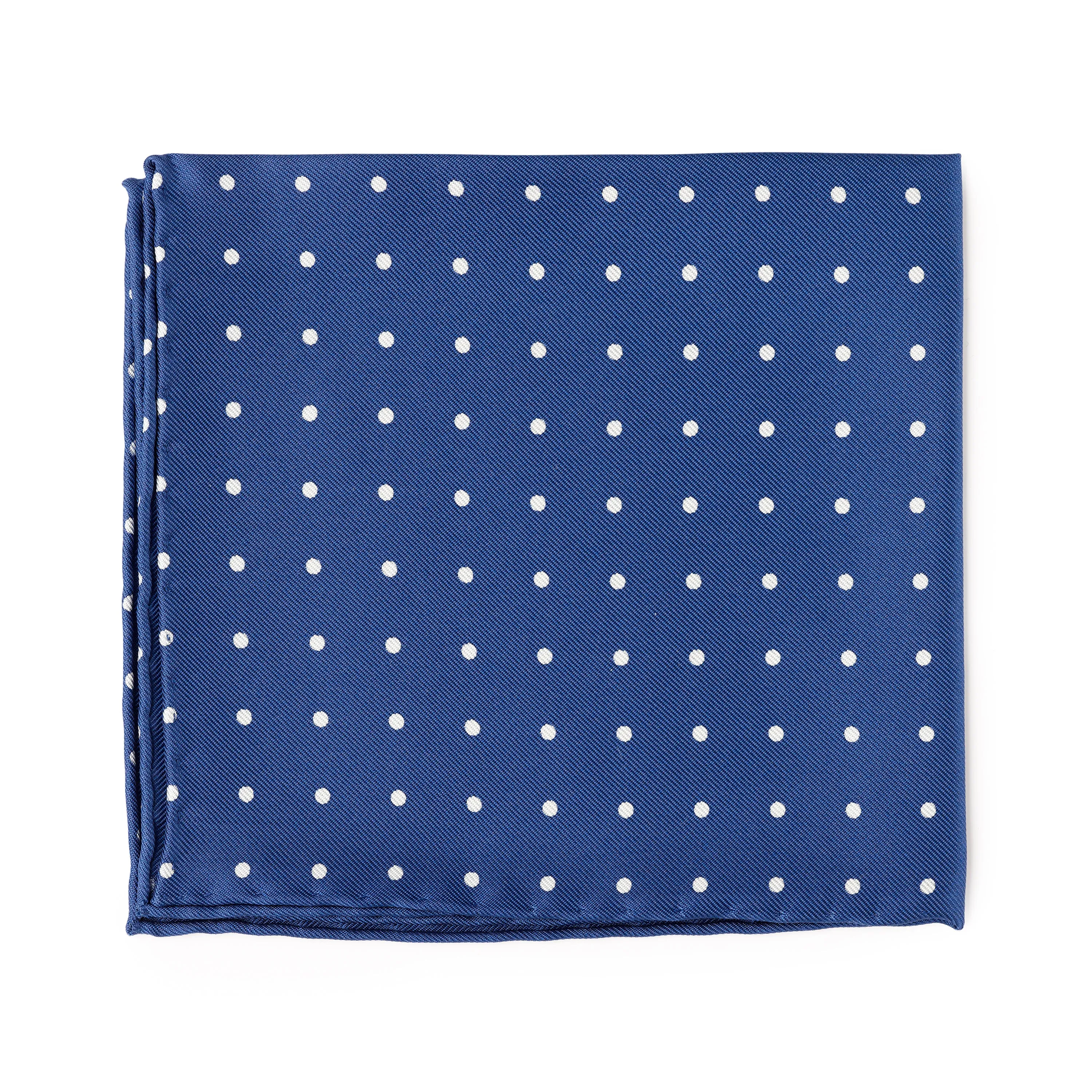 Fox Bright Blue English Polka Dot Silk Pocket Square