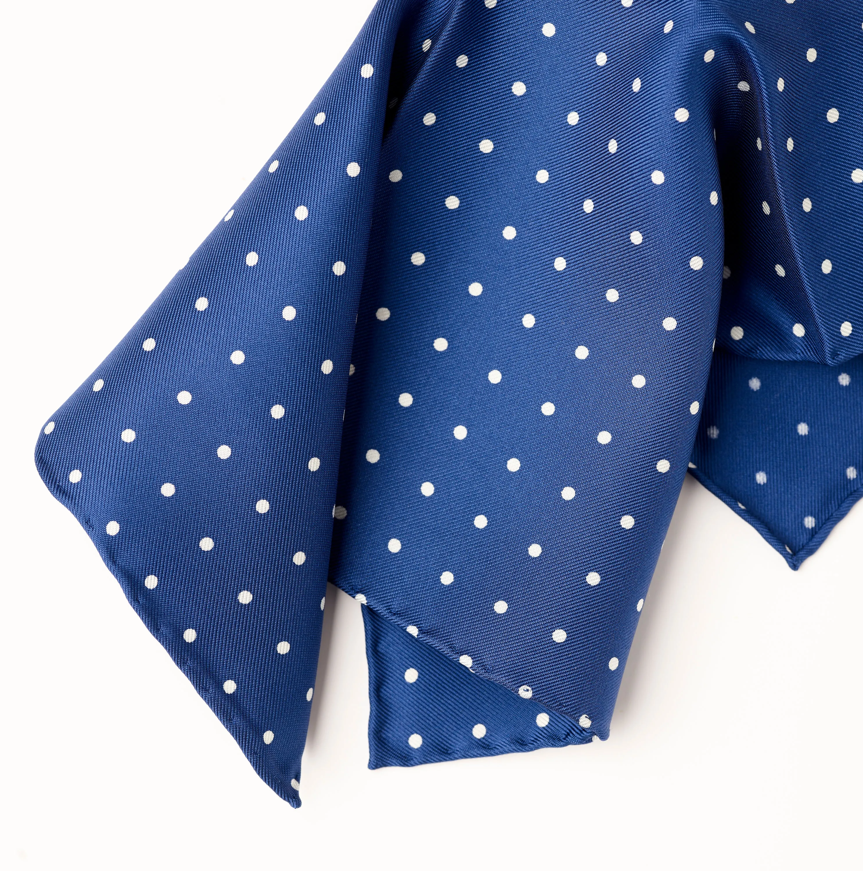 Fox Bright Blue English Polka Dot Silk Pocket Square