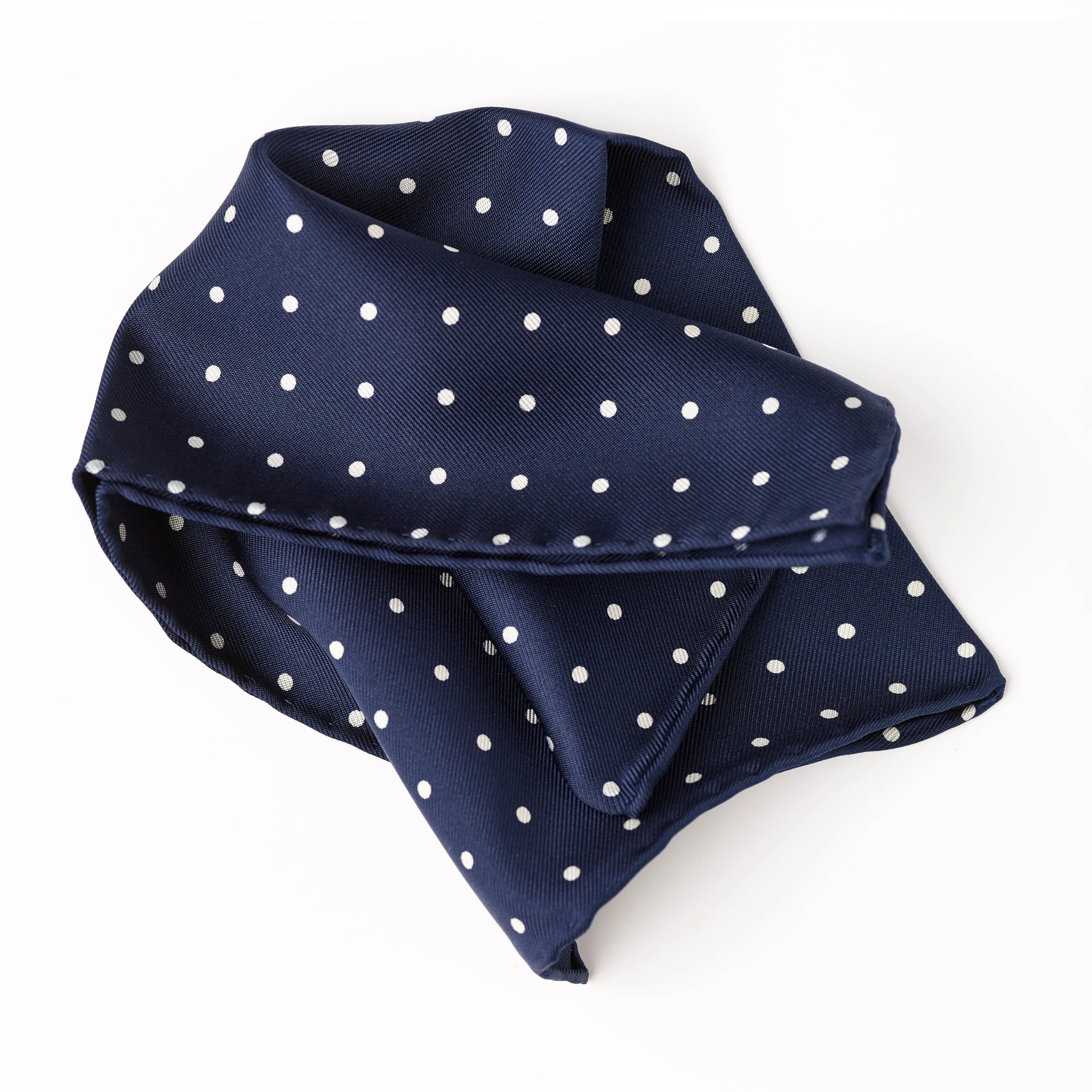 Fox Dark Navy English Polka Dot Silk Pocket Square