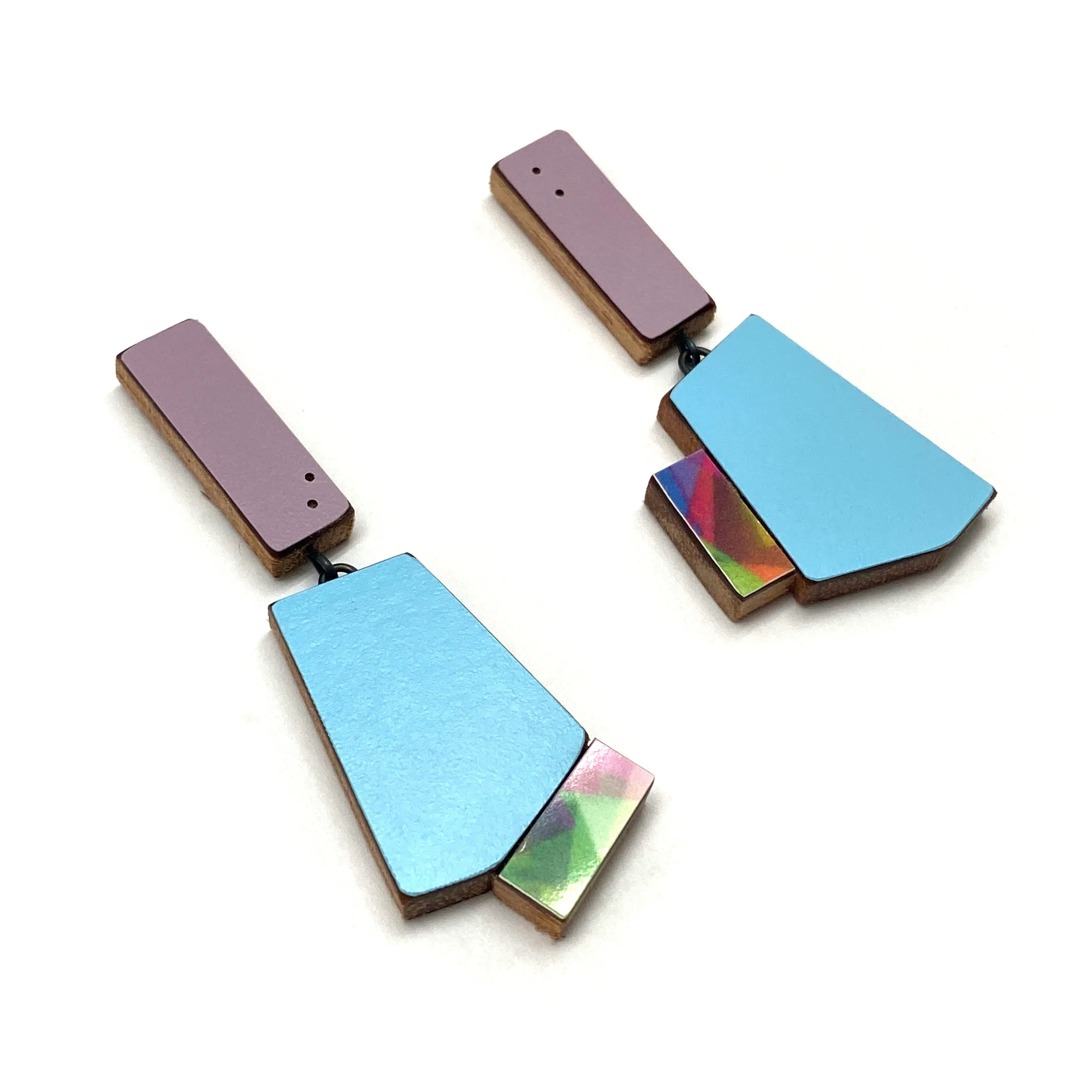 Geometric Earrings - Purple, Blue, Multicolor