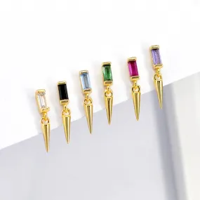 Get to the Point Colored Zircon Stud Drop Earrings