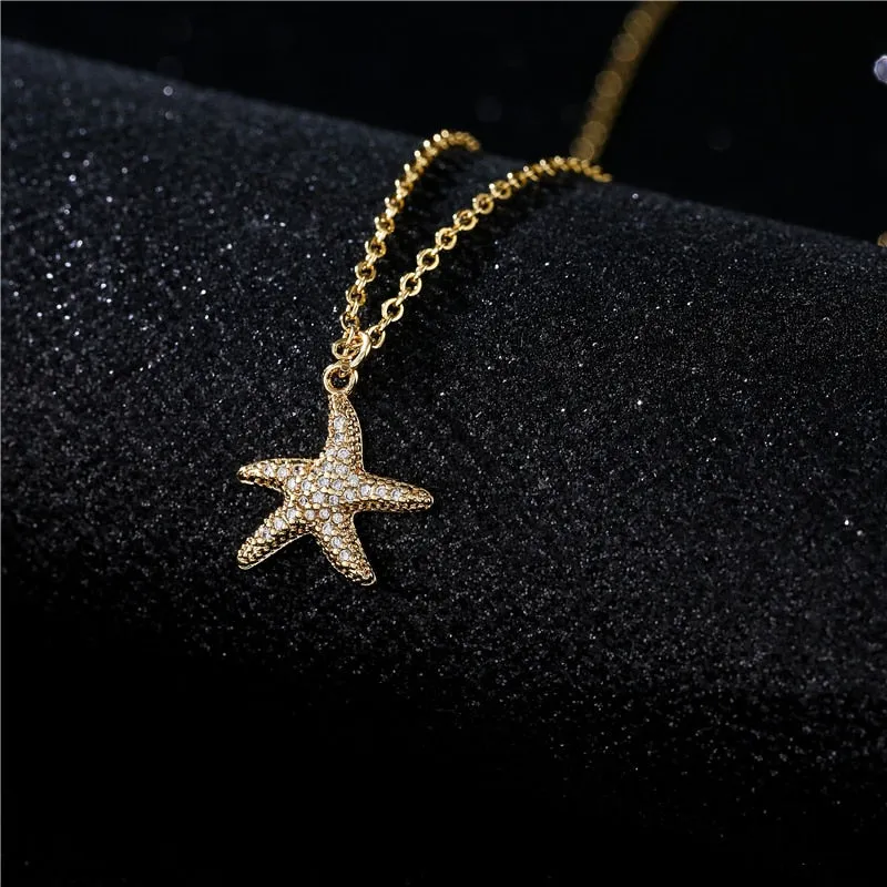 Golden Sea Star Necklace & Pendant