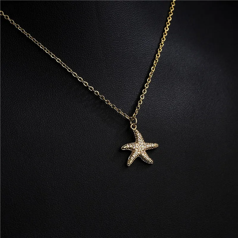 Golden Sea Star Necklace & Pendant