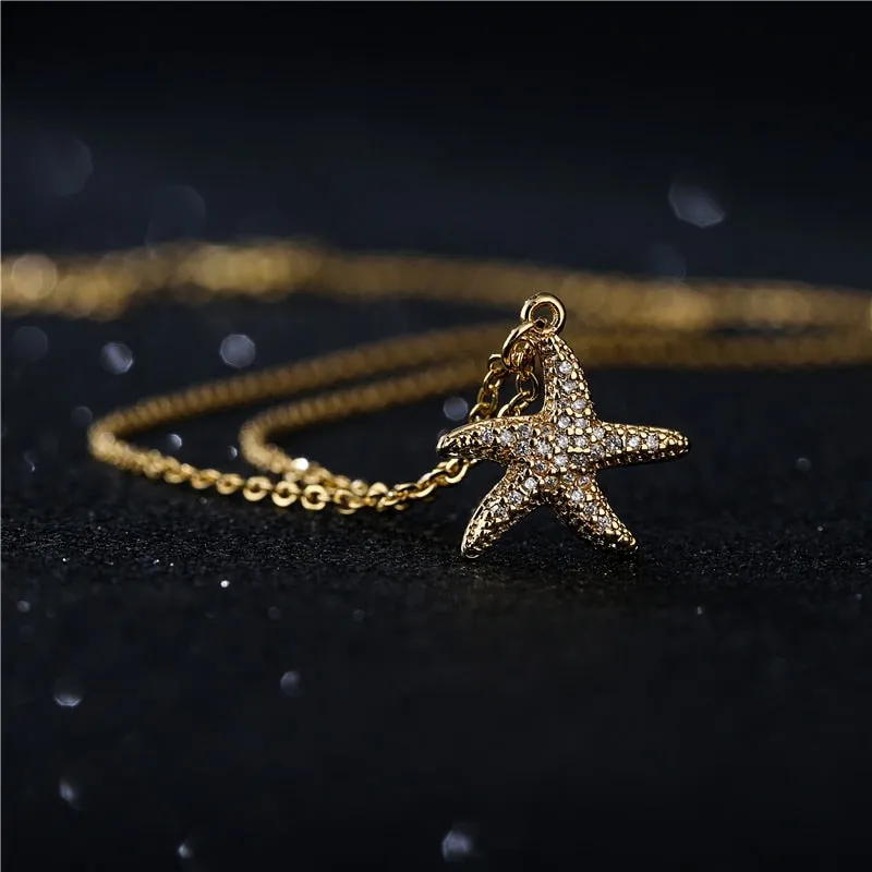 Golden Sea Star Necklace & Pendant