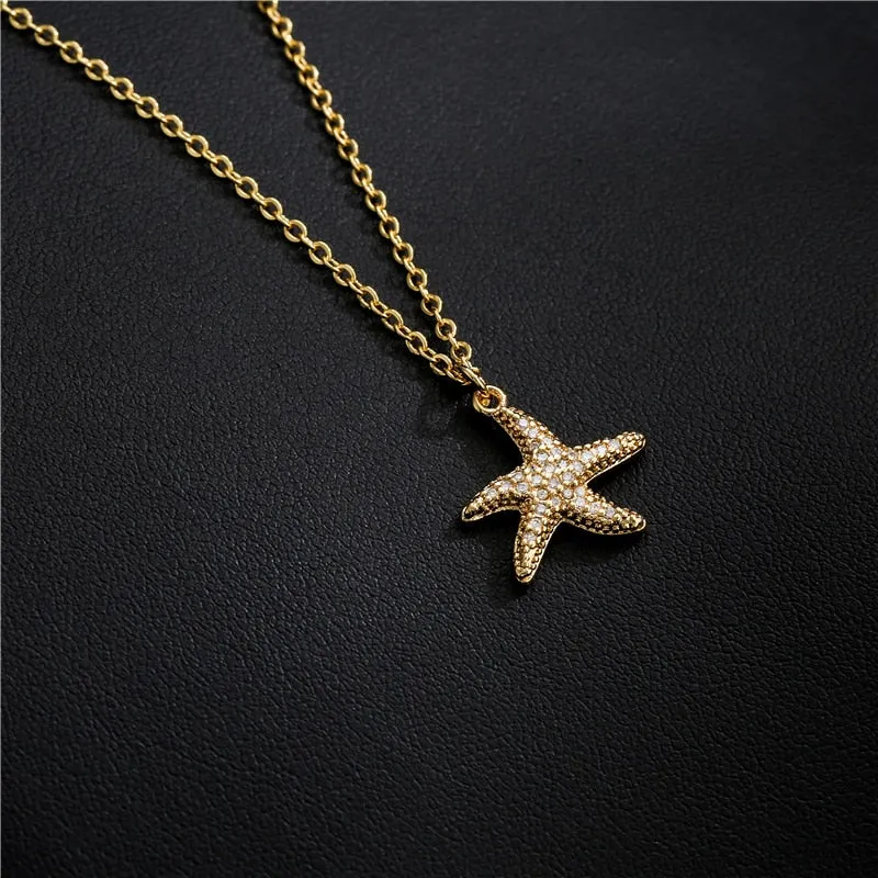 Golden Sea Star Necklace & Pendant