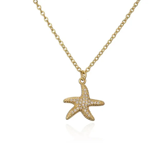 Golden Sea Star Necklace & Pendant