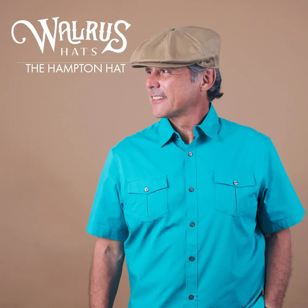 Hampton - Walrus Hats Sand Linen 8 Panel Newsboy Cap